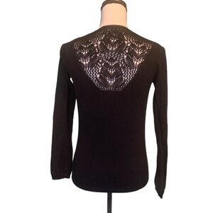Anthropology Sparrow Black Lace Sweater